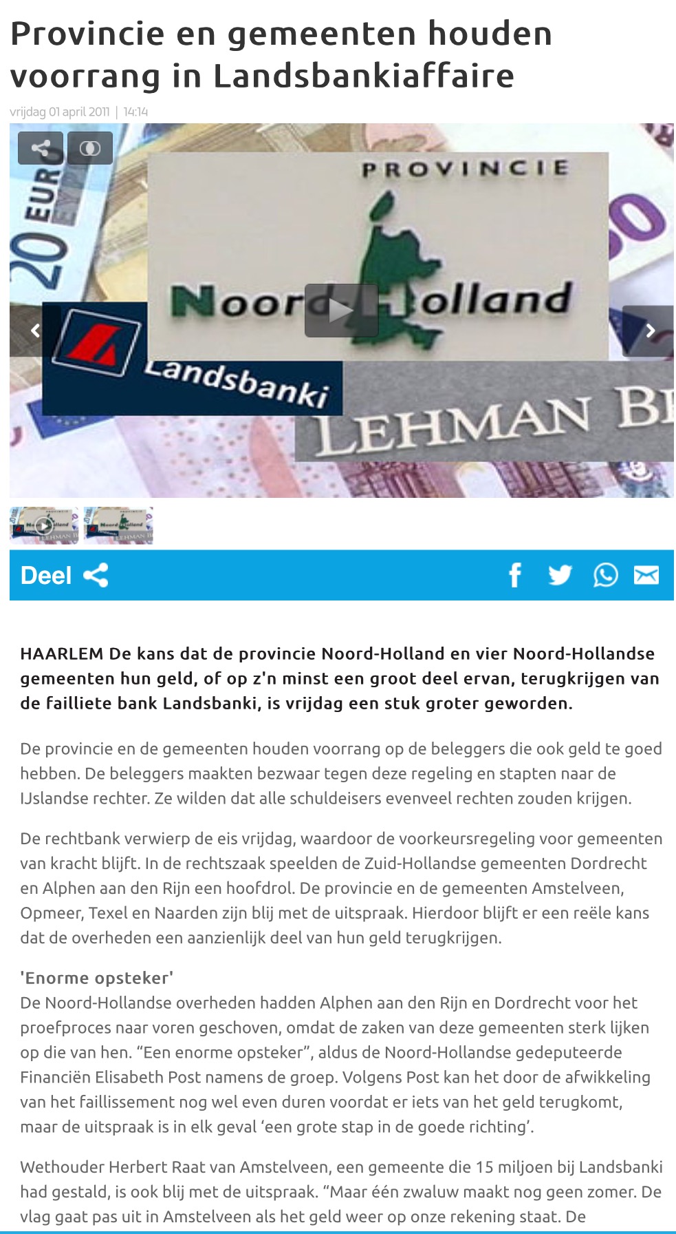 2011-1-4 RTV Noord Holland-Herbert Raat over Landsbanki Amstelveen