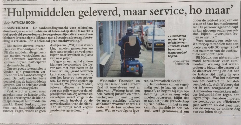 2014-31-5 De Telegraaf: Herbert Raat over Welzorg door Patricia Boon