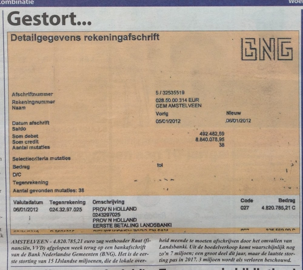 2012-voorpagina amstelveens nieuwsblad over betaling landsbanki aan amstelveen herbert raat