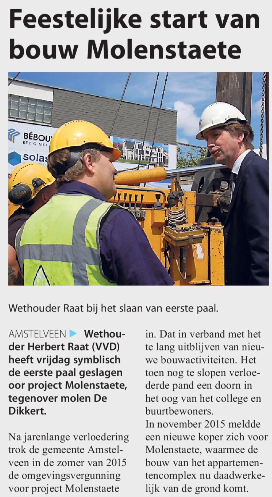 2016-22 juni Amstelveen Dichtbij; Herbert Raat over Molenstaete