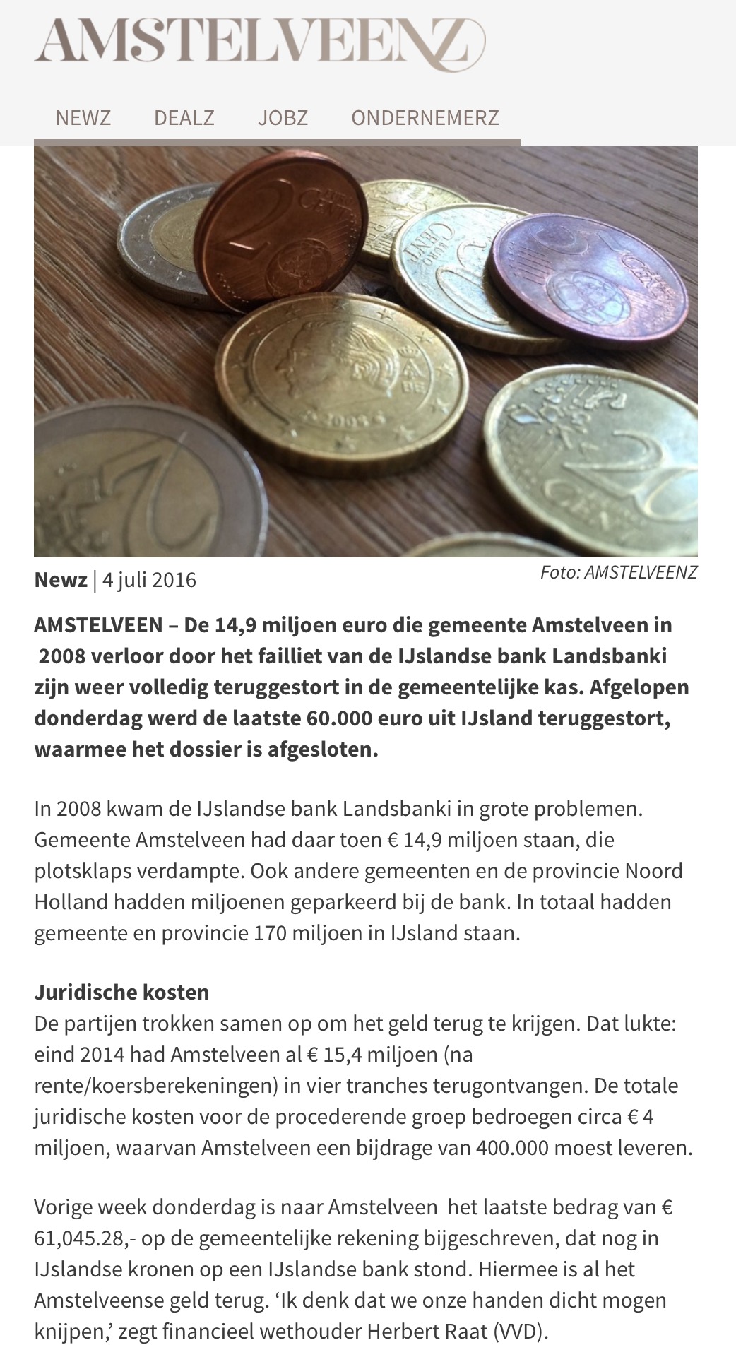 2016-4 juli Amstelveenz-Herbert Raat over Landsbanki